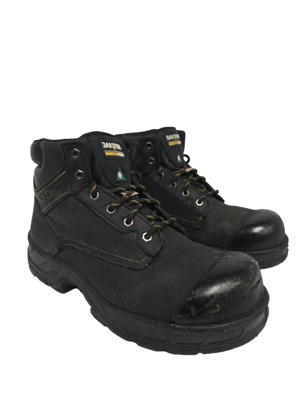 Dakota Men's 6'' 877 Steel Toe Steel Plate Work Boots Black Leather Size 9M